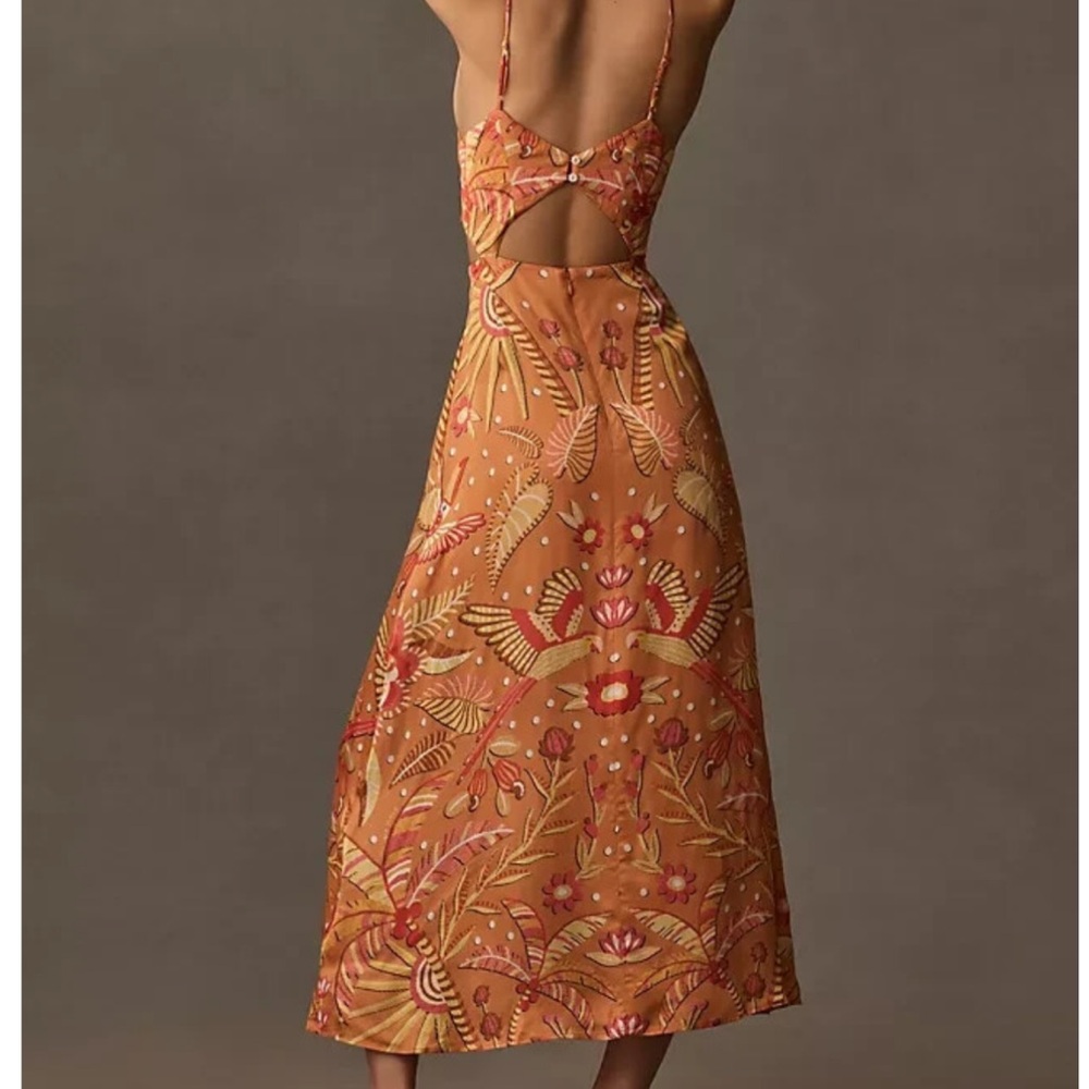 Farm Rio Orange Floral Dress - Picture 2 of 6